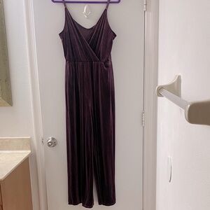 Women’s Target Wild Fable Purple Velvet Jumpsuit Size Medium